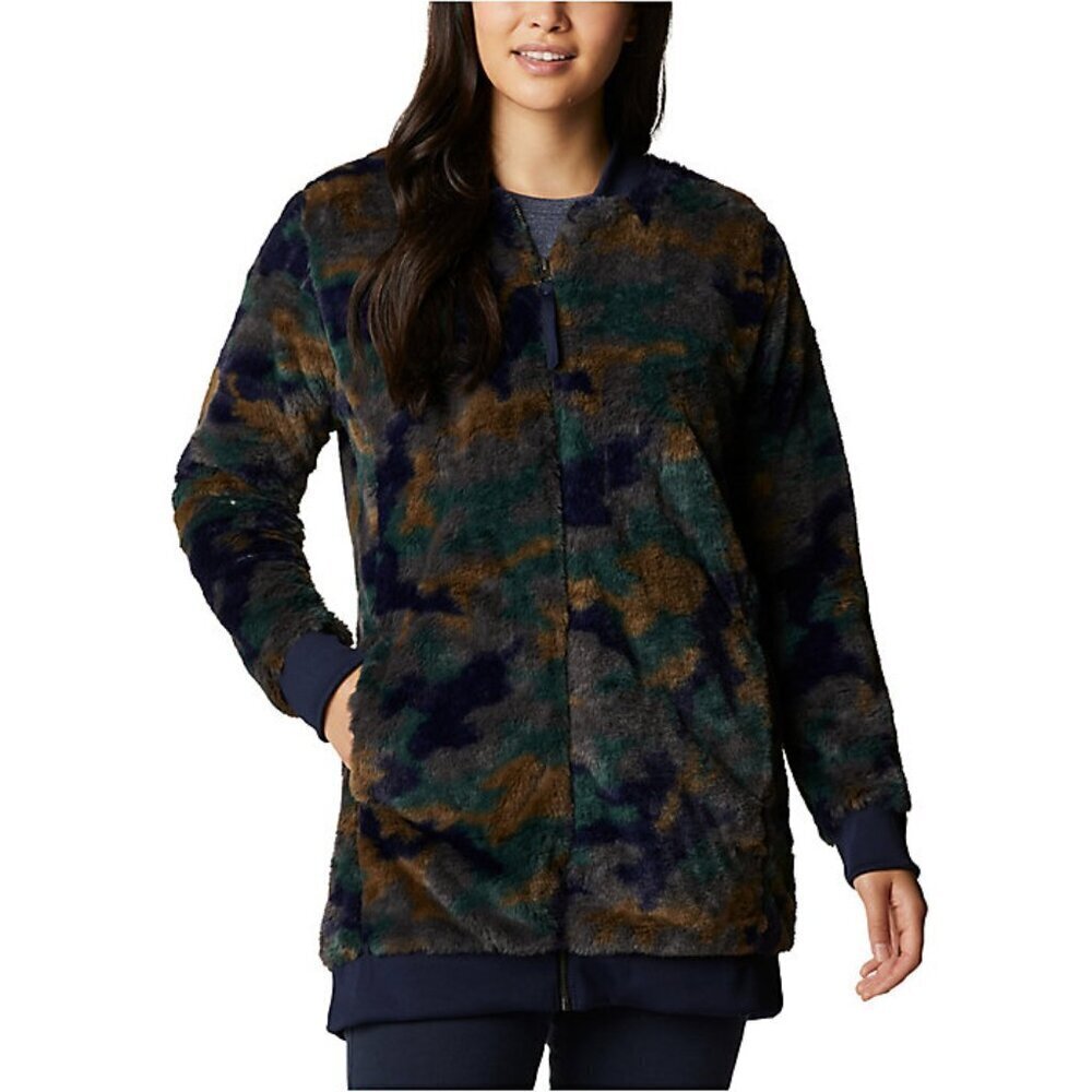Columbia Bundle Up Printed Fleece Jacket Dark Camo Women's Size S - Picture 2 of 4